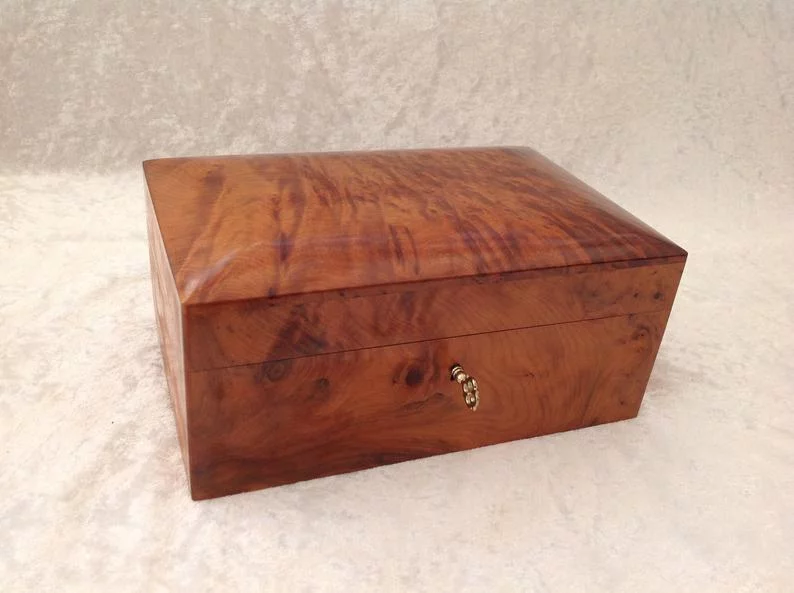 Walnut Wood Pirates Chest , Locked Wooden Box, Handmade Jewelry