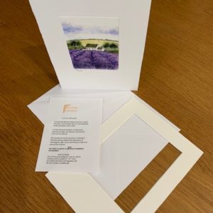 The Scent of Lavender gift card white mount and envelope inserts