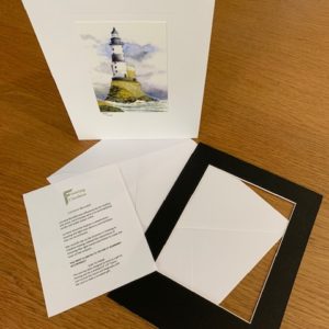 Lighthouse gift card black mount and envelope inserts