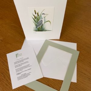 Heron gift card light green mount and envelope inserts