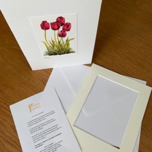 Tulips Of Confidence gift card white mount and envelope inserts