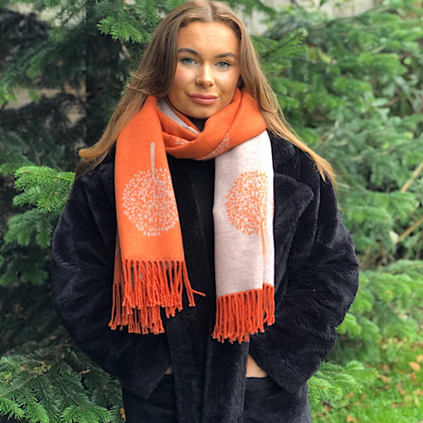 orange reversible scarf