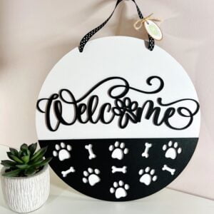 Wooden Doggy Welcome Sign