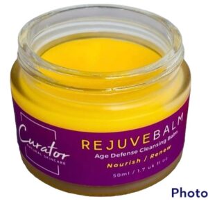 50 ml glass jar with yellow cleansing balm